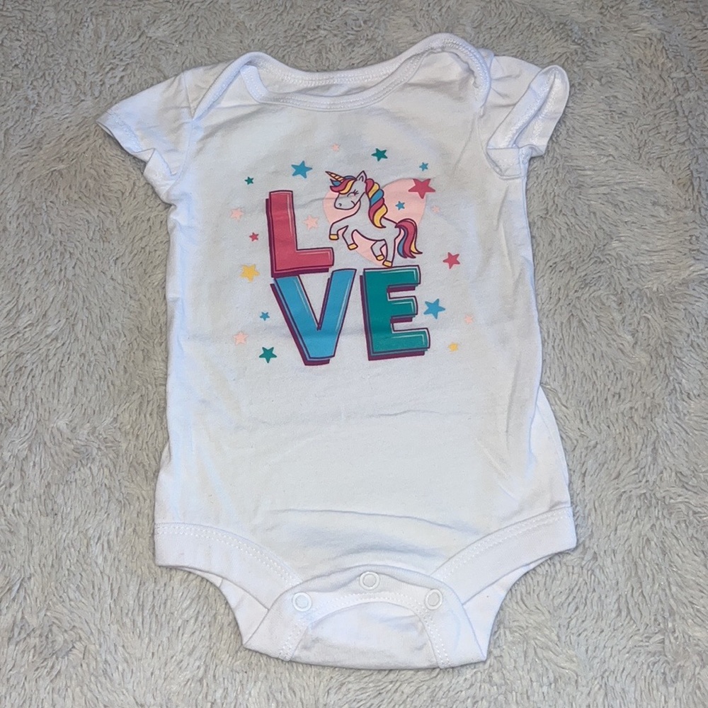 (3 for $10) George unicorn bodysuit 0-3 months